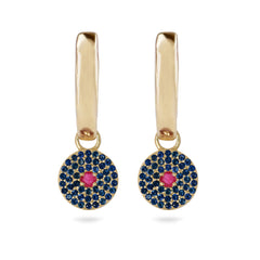 sapphire hoops 9k gold white background