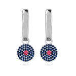 sapphire white gold hoops white background