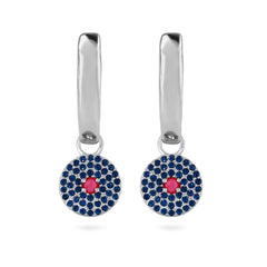 sapphire white gold hoops white background