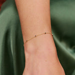 Sapphire bracelet on models hand