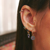 Sapphire & Tanzanite Earring Charm 9k Gold
