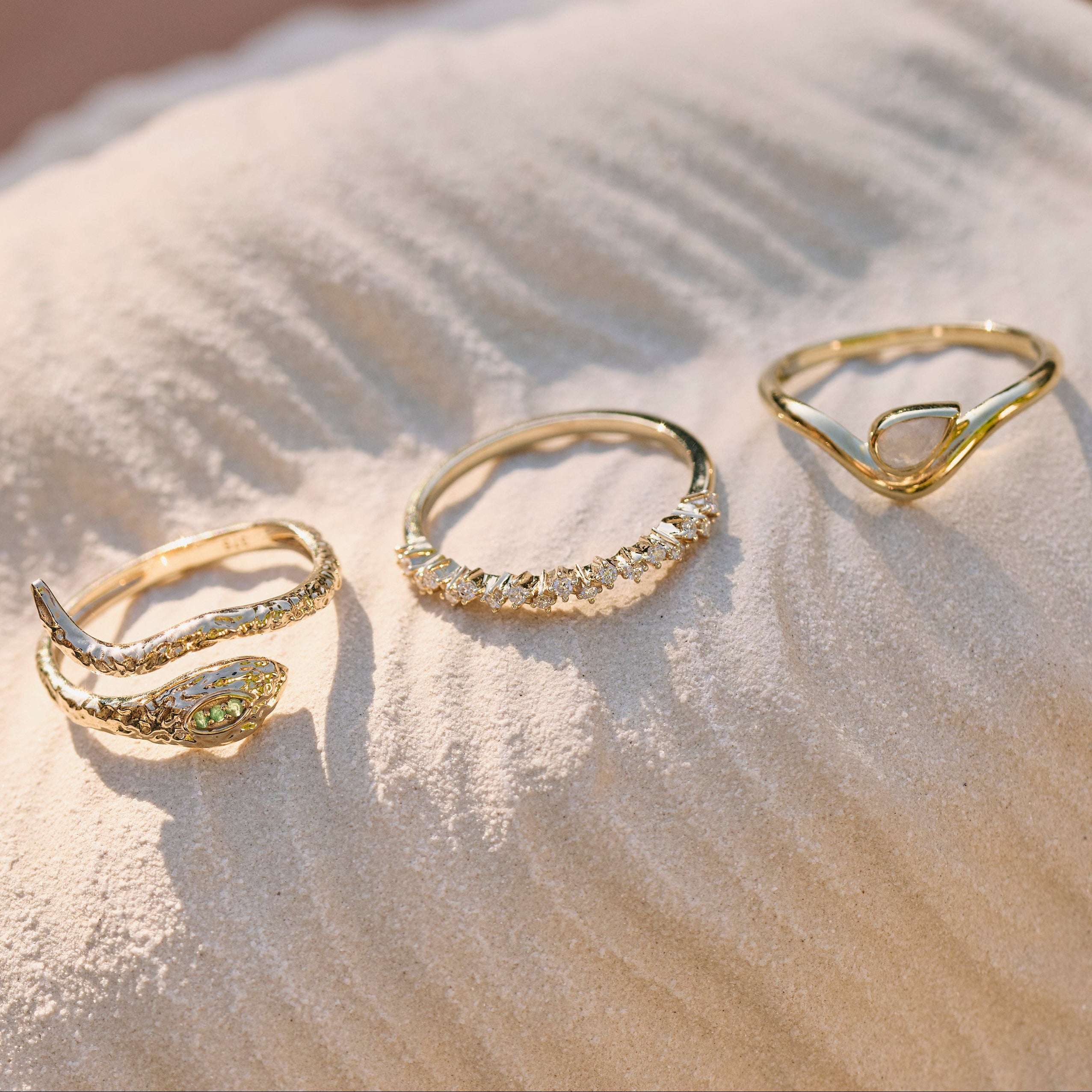 Scattered Diamond Band Ring 9k Gold and other solid gold rings