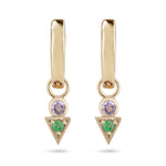 Emerald & Tanzanite Hoops