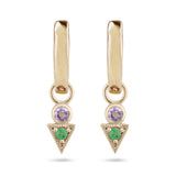 Emerald & Tanzanite Hoops