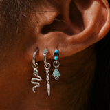 Emerald Snake Earring Charm Sterling Silver