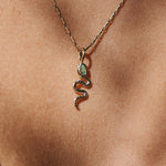 close up of the Snake Pendant 9k Gold

