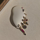 Pink Quartz & Tanzanite Earring Charm 9k Gold