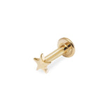 Mini Star Flat Back Earring 14k Gold