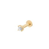 Mini Diamond Solitaire Flat Back 14k Gold