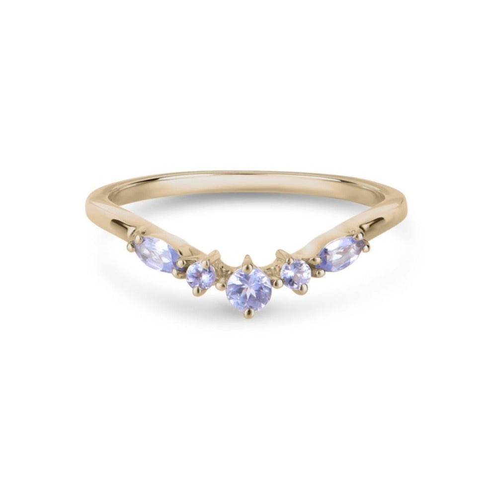 Limited Edition Tanzanite Wishbone Ring 9k Gold