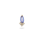 Tanzanite stud white background