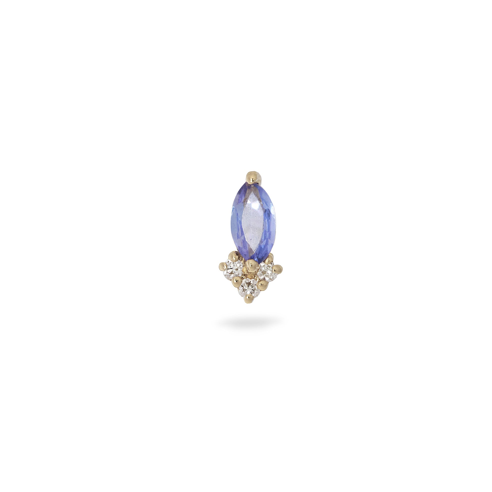 Tanzanite stud white background