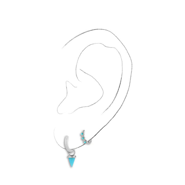 The Turquoise Charm Earring Set Sterling Silver