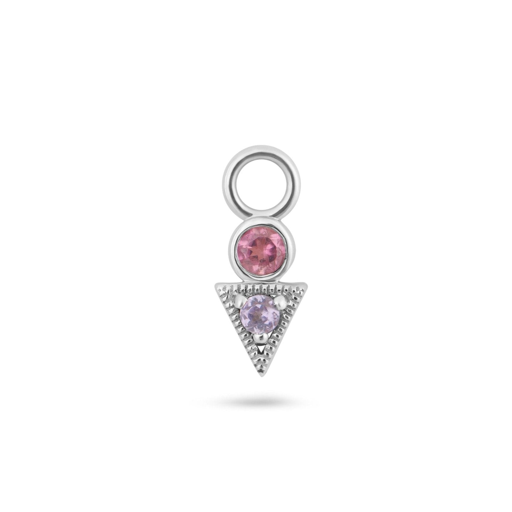 Tourmaline & Tanzanite earring charm silver