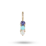 Trio Birthstone Pendant 9k Gold white background