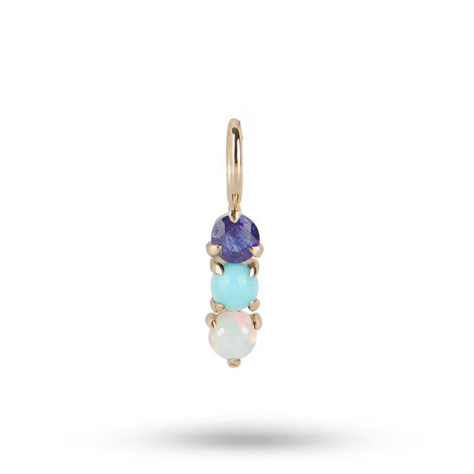 Trio Birthstone Pendant 9k Gold white background