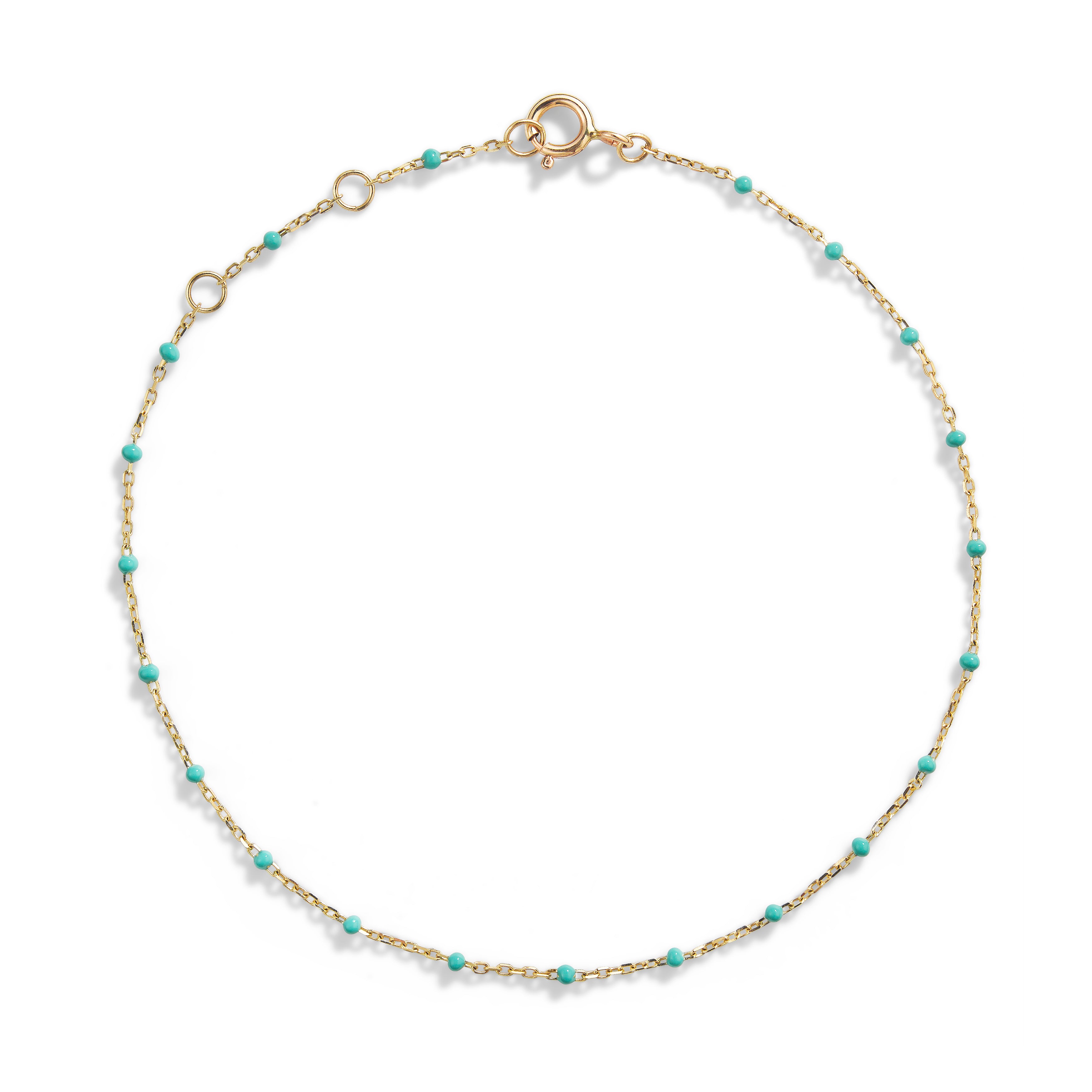 Turquoise Enamel Bracelet 9k Gold