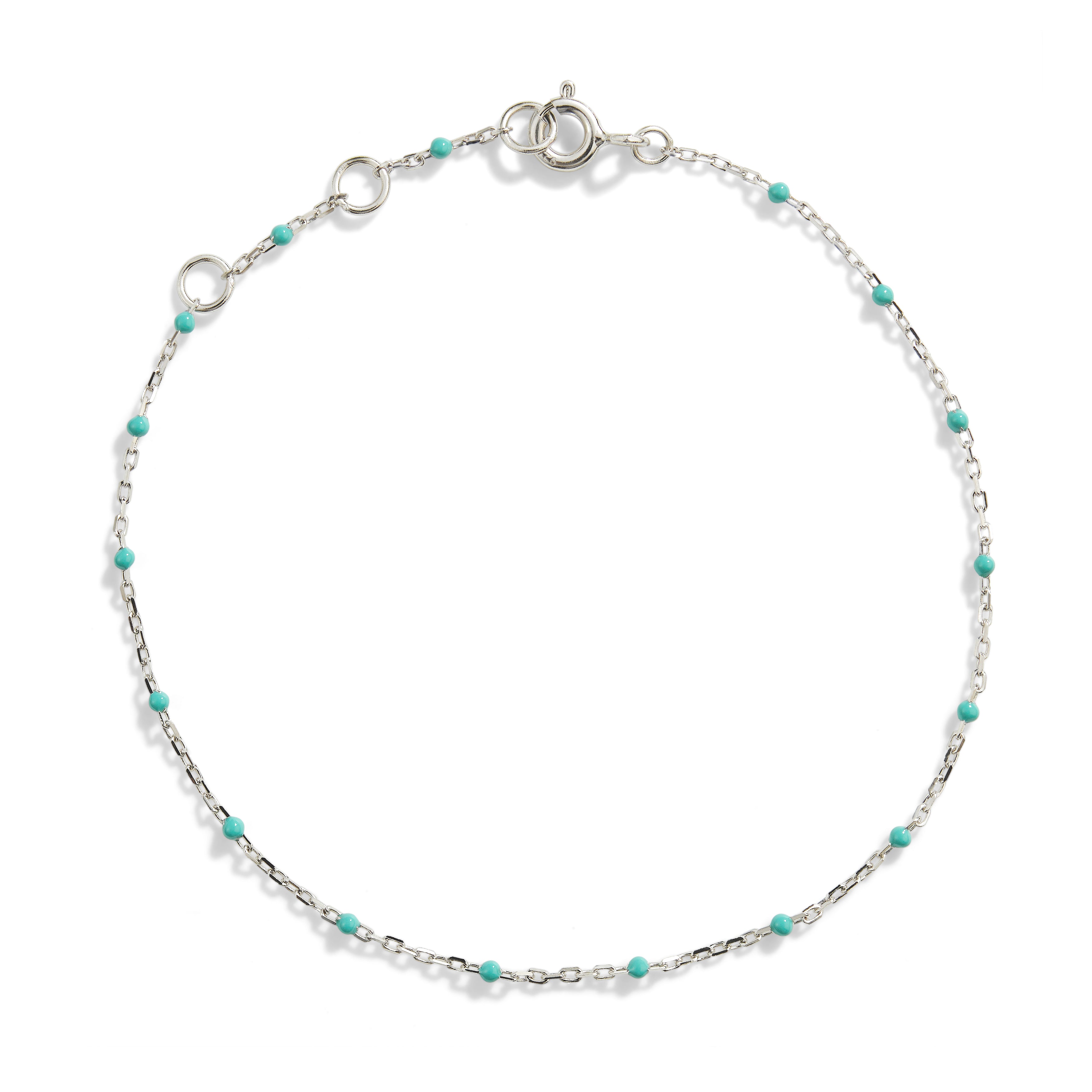 Turquoise Enamel Bracelet Sterling Silver