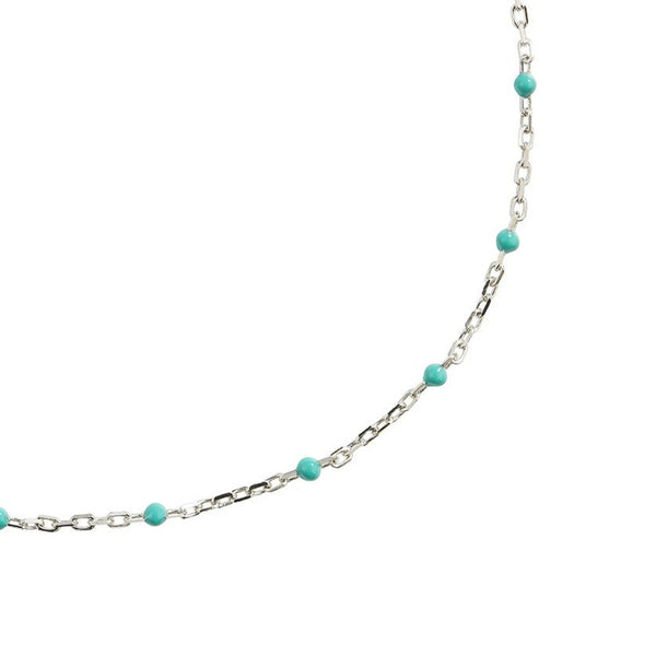 Turquoise Enamel Bracelet Sterling Silver