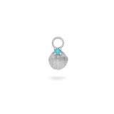 Turquoise Shell earring charm sterling silver white background