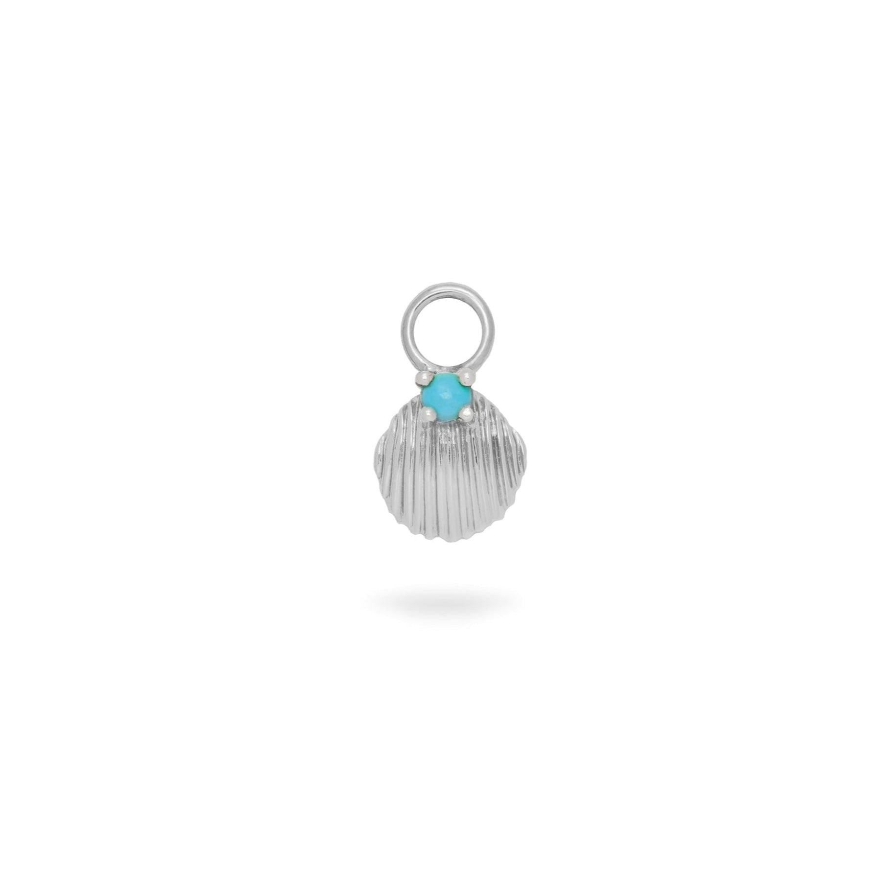 Turquoise Shell earring charm sterling silver white background