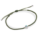 Turquoise Shell friendship bracelet sterling silver white background