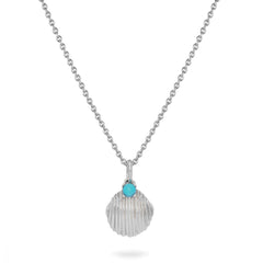 Turquoise shell pendant sterling silver