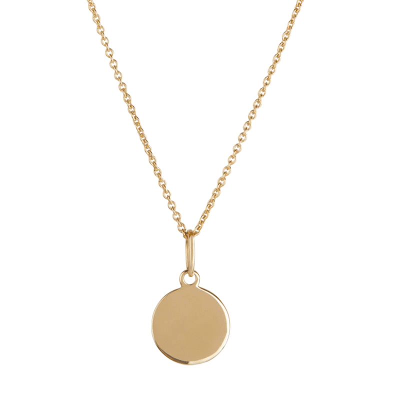 Simple Coin Pendant 9k Gold