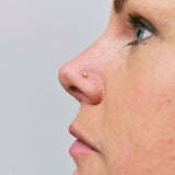 Diamond & Opal Nose Stud 9k Gold
