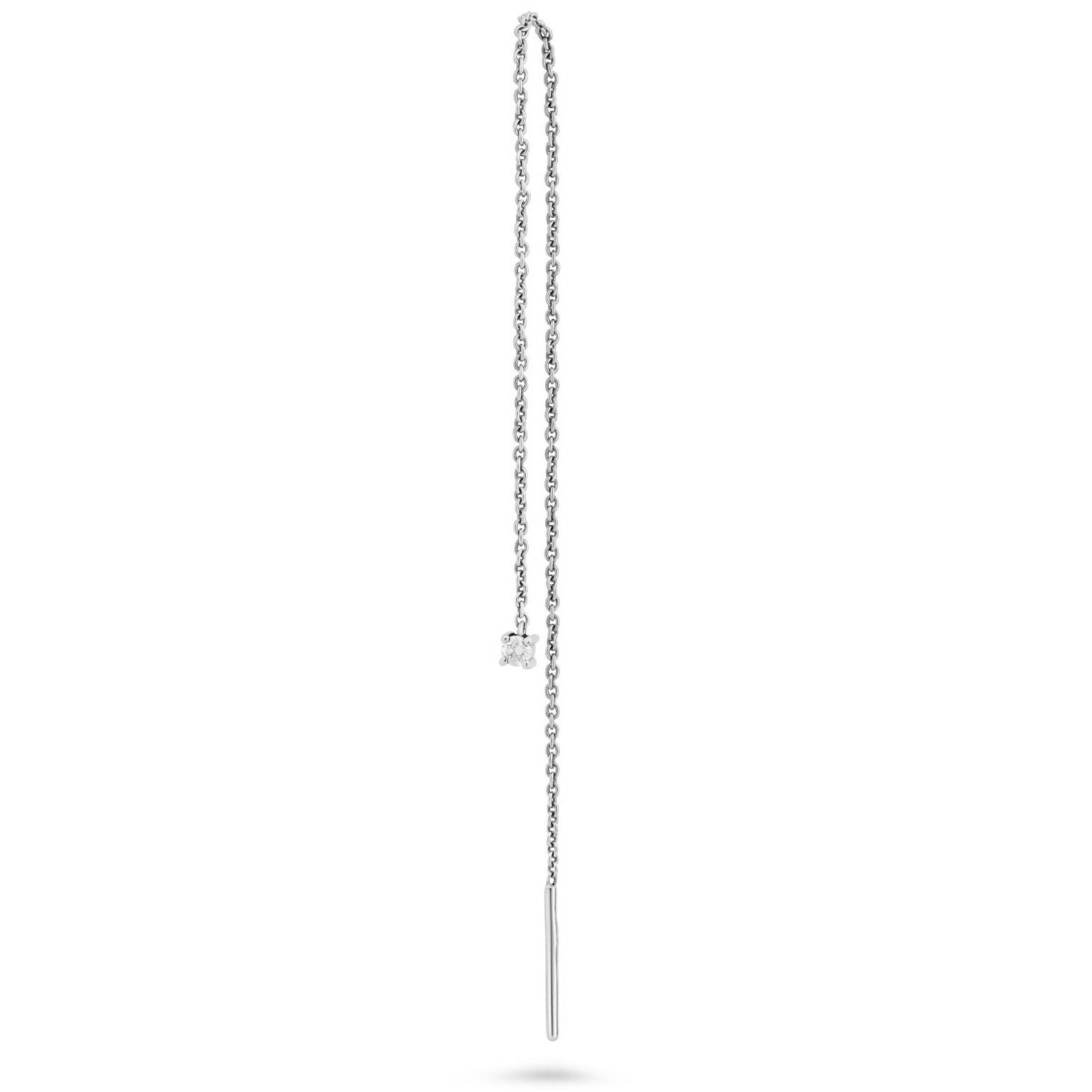 white gold diamond threader white background
