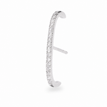 White Sapphire Pave Suspender Earring Sterling Silver on white background
