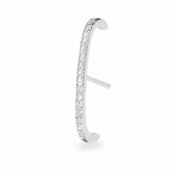 White Sapphire Pave Suspender Earring Sterling Silver on white background