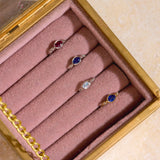 Sapphire Huggie Hoop Earring Sterling Silver Pair
