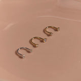 Opal & Diamond U Bar Earring 14k Gold