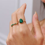 Malachite Pebble Ring 9k Gold