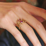 Ruby Wave Ring 9k Gold