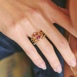 Ruby Wave Ring 9k Gold