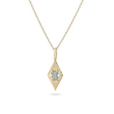 Labradorite & Diamond Necklace 9k Gold
