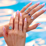 Diamond Solitaire Chain Ring 9k White Gold