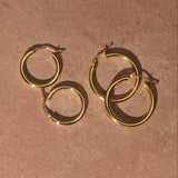Medium Statement Hoop Earring Pair 9k Gold