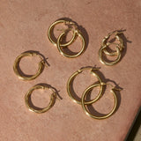 Medium Twisted Hoop Earring Pair 9k Gold