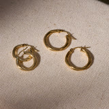 Medium Twisted Hoop Earring Pair 9k Gold