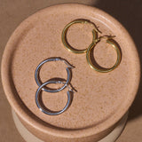 Large Statement Hoop Earring Pair 9k Gold