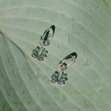 Lotus Flower Hoop Earrings Sterling Silver