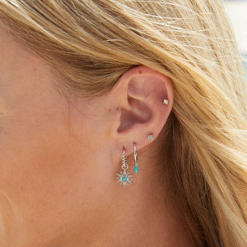 Limited Edition Turquoise Star Earring Charm Sterling Silver