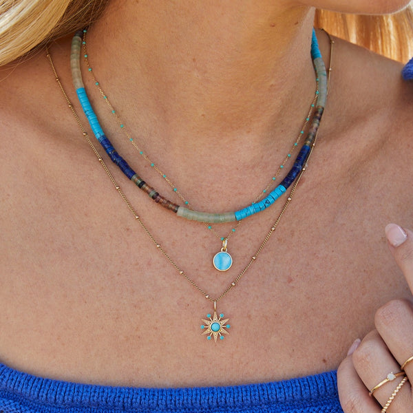 Limited Edition Turquoise Star Pendant 9k Gold
