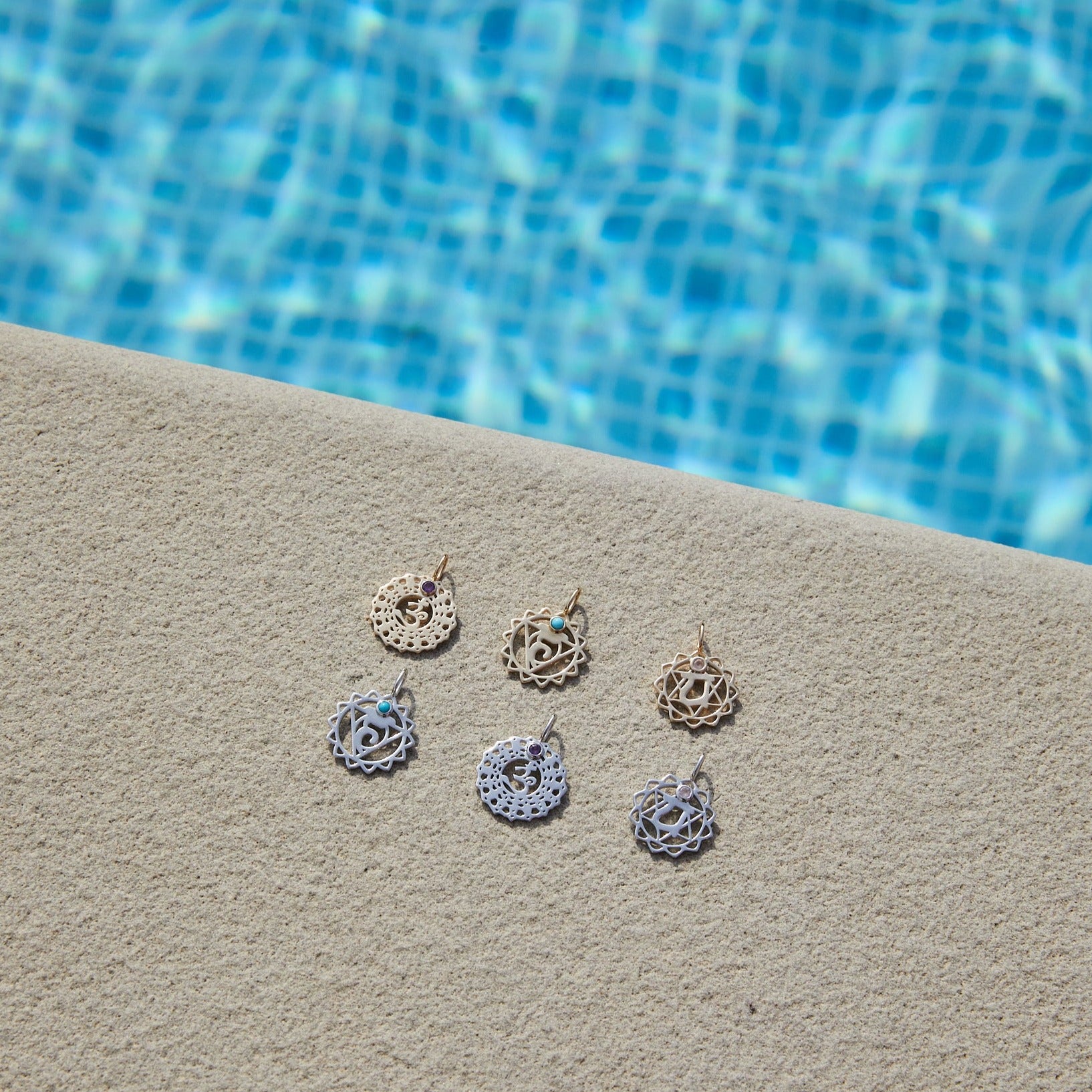 Crown Chakra Pendant Sterling Silver and other pendants by the pool