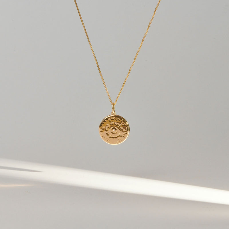 Dillon Diamond Coin Pendant 9k Gold