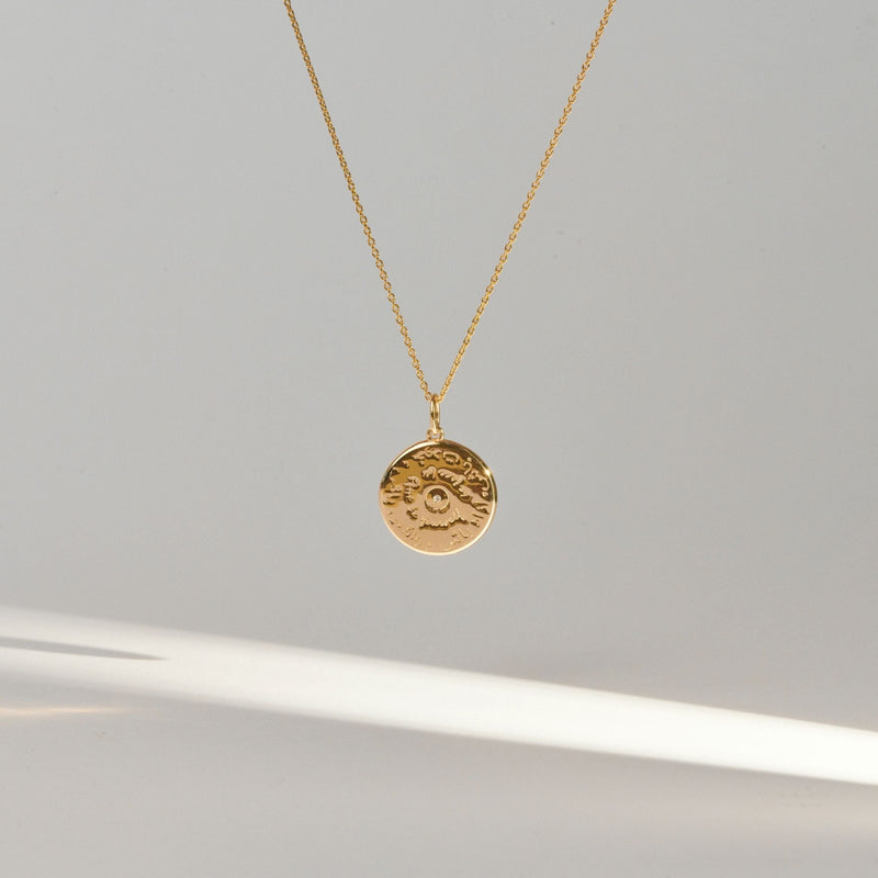 Dillon Diamond Coin Necklace 9k Gold