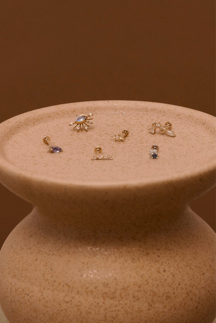 <p><small>solid gold</small></p>piercing jewellery